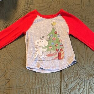 Peanuts Red and Gray Snoopy Holiday Tee